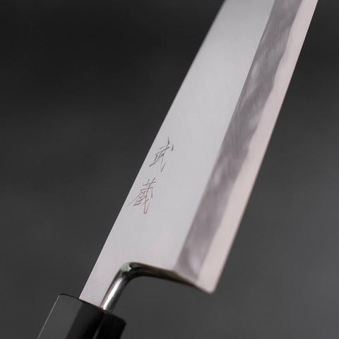 Aideba Blue Steel #1 Hon-Kasumi Buffalo Teak Handle 165mm (6.5”)-[Musashi]-[Japanese-Kitchen-Knives]