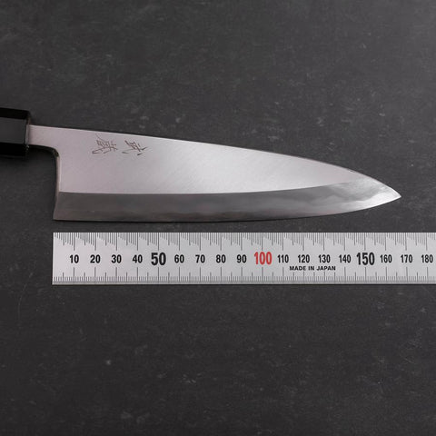 Aideba Blue Steel #1 Hon-Kasumi Buffalo Teak Handle 165mm (6.5”)-[Musashi]-[Japanese-Kitchen-Knives]
