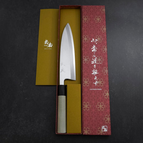 Aideba White Steel #2 Kasumi Buffalo Magnolia Handle 195mm-[Musashi]-[Japanese-Kitchen-Knives]