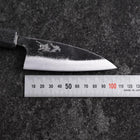 Ajikiri White Steel #2 Kurouchi Black Ishime Urushi Handle 105mm-[Musashi]-[Japanese-Kitchen-Knives]