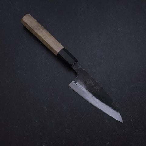Ajikiri White Steel #2 Kurouchi Buffalo Magnolia Handle 105mm-[Musashi]-[Japanese-Kitchen-Knives]