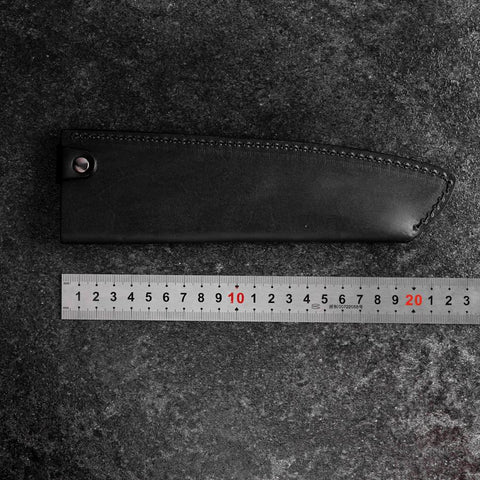 Black Leather Sheath for Santoku / Bunka Knife 180mm (7”)-[Musashi]-[Japanese-Kitchen-Knives]