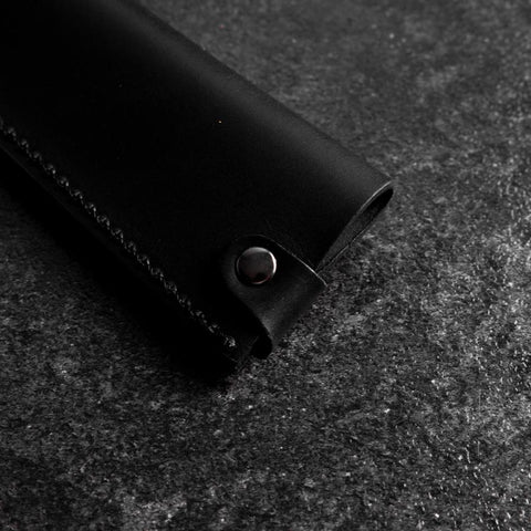 Black Leather Sheath for Sujihiki Knife 210mm~270mm (10.6”)-[Musashi]-[Japanese-Kitchen-Knives]