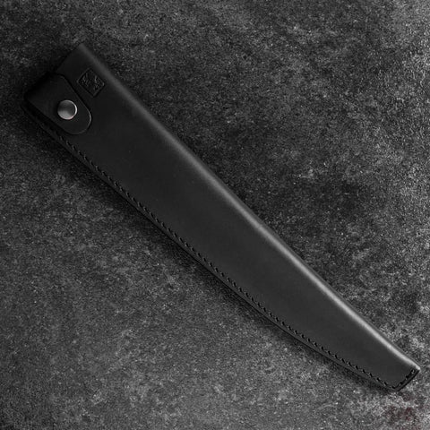 Black Leather Sheath for Sujihiki Knife 210mm~270mm (10.6”)-[Musashi]-[Japanese-Kitchen-Knives]