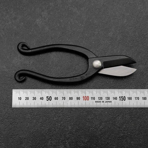 Black Musashi Flower Scissors Blue Steel #2 Undercuts Forged Handmade 165mm-[Musashi]-[Japanese-Kitchen-Knives]