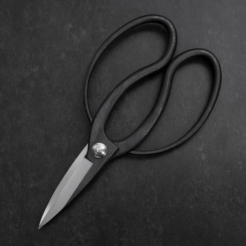 Black Musashi Ueki Pruning Shears / Garden Scissors Round Blue Steel #2 Forged Handmade 200mm-[Musashi]-[Japanese-Kitchen-Knives]