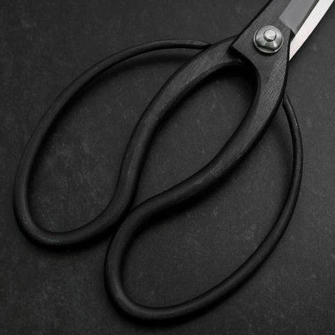 Black Musashi Ueki Pruning Shears / Garden Scissors Round Blue Steel #2 Forged Handmade 200mm-[Musashi]-[Japanese-Kitchen-Knives]