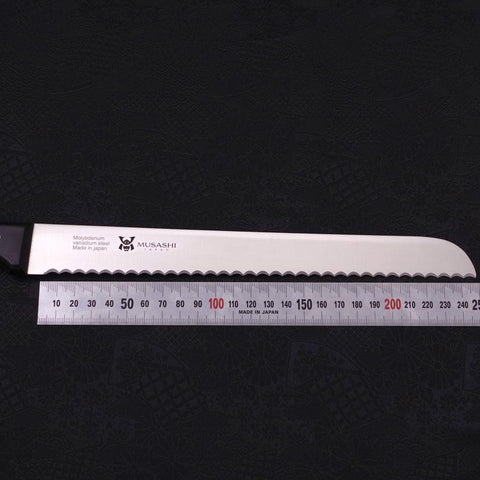 Bread knife Molybdenum Polished Western Handle 250mm-[Musashi]-[Japanese-Kitchen-Knives]