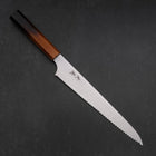 Bread knife Molybdenum Polished Yaki Urushi Handle 230mm-[Musashi]-[Japanese-Kitchen-Knives]