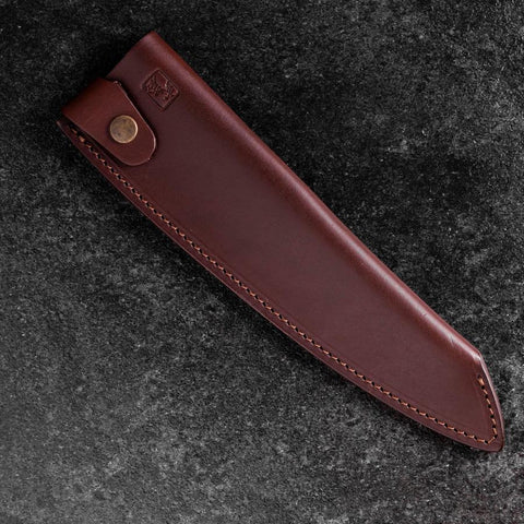 Brown Leather Sheath for Gyuto / Kiritsuke Knife 210mm (8.3”)-[Musashi]-[Japanese-Kitchen-Knives]