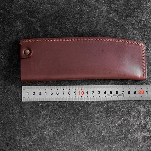 Brown Leather Sheath for Nakiri Knife 180mm (7”)-[Musashi]-[Japanese-Kitchen-Knives]