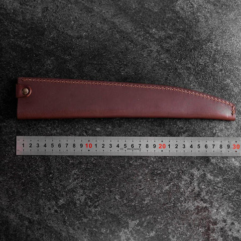 Brown Leather Sheath for Sujihiki Knife 210~270mm (10.6”)-[Musashi]-[Japanese-Kitchen-Knives]