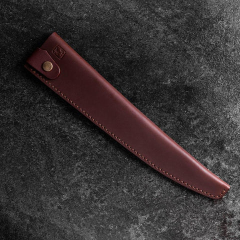 Brown Leather Sheath for Sujihiki Knife 210~270mm (10.6”)-[Musashi]-[Japanese-Kitchen-Knives]