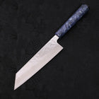 Bunka AUS-10 Nashiji Damascus Mirror Ocean Blue Handle 170mm-[Musashi]-[Japanese-Kitchen-Knives]