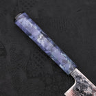 Bunka AUS-10 Nashiji Damascus Mirror Ocean Blue Handle 170mm-[Musashi]-[Japanese-Kitchen-Knives]