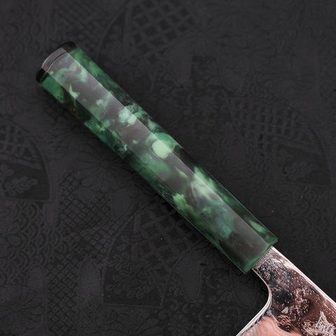Bunka AUS-10 Nashiji Damascus Mirror Ocean Green Handle 170mm (6.7”)-[Musashi]-[Japanese-Kitchen-Knives]