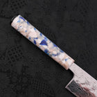 Bunka AUS-10 Nashiji Damascus Mirror Ocean White Mix Handle 170mm-[Musashi]-[Japanese-Kitchen-Knives]