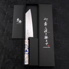 Bunka AUS-10 Nashiji Damascus Mirror Ocean White Mix Handle 170mm-[Musashi]-[Japanese-Kitchen-Knives]