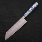Bunka AUS-10 Nashiji Damascus Ocean Blue-White Mix Handle 170mm-[Musashi]-[Japanese-Kitchen-Knives]