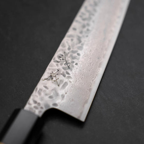Bunka AUS-10 Tsuchime Damascus Buffalo Magnolia Handle 170mm-[Musashi]-[Japanese-Kitchen-Knives]