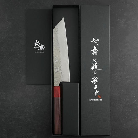 Bunka AUS-10 Tsuchime Damascus Shitan Handle 170mm-[Musashi]-[Japanese-Kitchen-Knives]