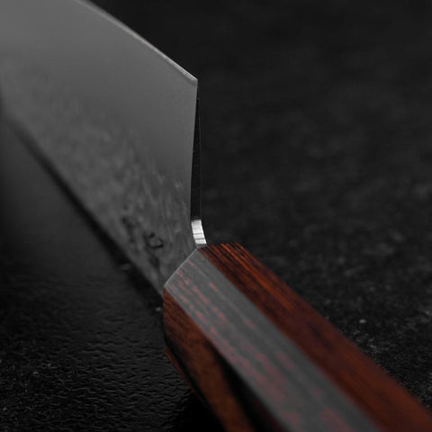 Bunka AUS-8 Tsuchime Mahogany Handle 180mm (7”)-[Musashi]-[Japanese-Kitchen-Knives]