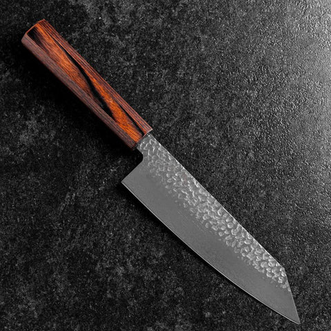 Bunka AUS-8 Tsuchime Mahogany Handle 180mm (7”)-[Musashi]-[Japanese-Kitchen-Knives]
