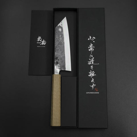 Bunka Blue Steel #1 Kurouchi White Urushi Handle 170mm (6.7”)-[Musashi]-[Japanese-Kitchen-Knives]