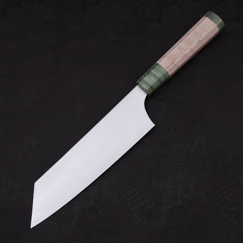 Bunka Blue Super Polished Maple Green Handle 180mm-[Musashi]-[Japanese-Kitchen-Knives]