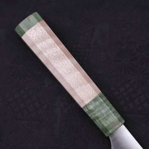 Bunka Blue Super Polished Maple Green Handle 180mm-[Musashi]-[Japanese-Kitchen-Knives]
