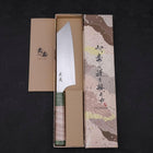 Bunka Blue Super Polished Maple Green Handle 180mm-[Musashi]-[Japanese-Kitchen-Knives]