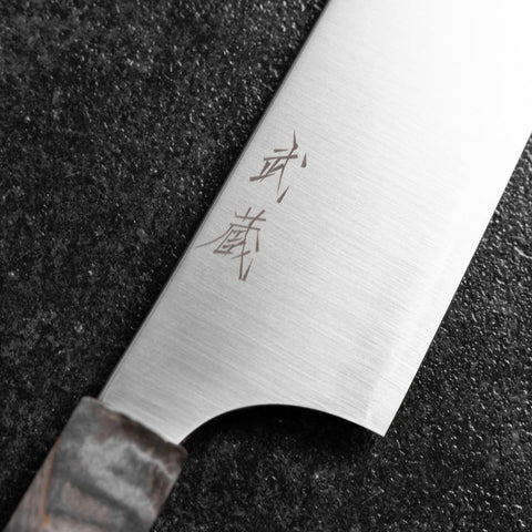 Bunka Blue Super Polished Maple Handle 180mm (7”)-[Musashi]-[Japanese-Kitchen-Knives]