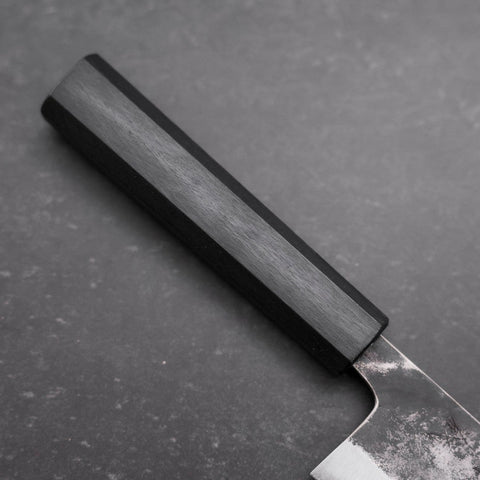 Bunka Blue Steel #1 Kurouchi Dark Blue Urushi Handle 170mm-[Musashi]-[Japanese-Kitchen-Knives]