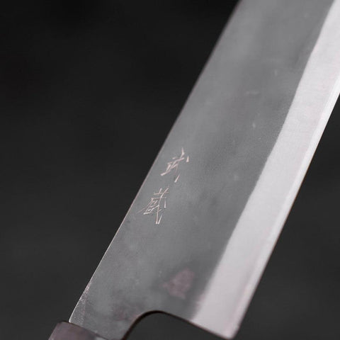 Bunka Blue Steel #1 Kurouchi Stainless Clad Ebony Handle 190mm-[Musashi]-[Japanese-Kitchen-Knives]