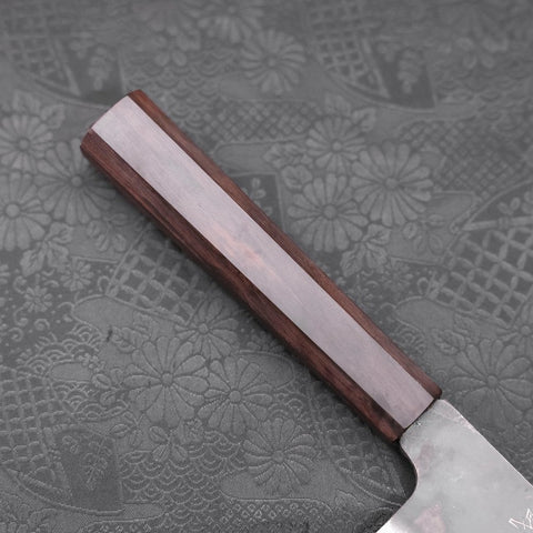 Bunka Blue Steel #1 Kurouchi Stainless Clad Ebony Handle 190mm-[Musashi]-[Japanese-Kitchen-Knives]