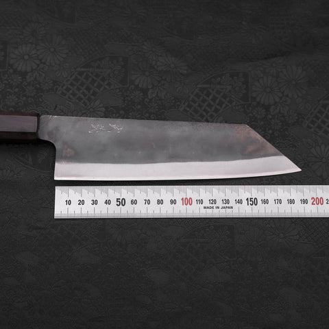Bunka Blue Steel #1 Kurouchi Stainless Clad Ebony Handle 190mm-[Musashi]-[Japanese-Kitchen-Knives]
