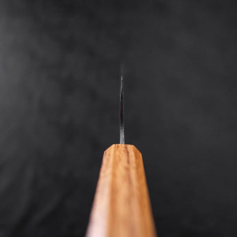 Bunka Blue Steel #1 Kurouchi Stainless Clad Oak Handle 190mm-[Musashi]-[Japanese-Kitchen-Knives]