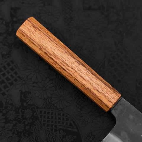 Bunka Blue Steel #1 Kurouchi Stainless Clad Oak Handle 190mm-[Musashi]-[Japanese-Kitchen-Knives]
