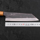 Bunka Blue Steel #1 Kurouchi Stainless Clad Oak Handle 190mm-[Musashi]-[Japanese-Kitchen-Knives]