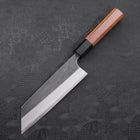 Bunka Blue Steel #2 Kurouchi Damascus Buffalo Teak Handle 165mm-[Musashi]-[Japanese-Kitchen-Knives]