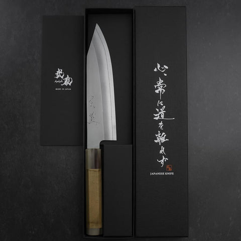 Bunka HAP-40 Polished Double Buffalo Capped Magnolia Handle 165mm-[Musashi]-[Japanese-Kitchen-Knives]