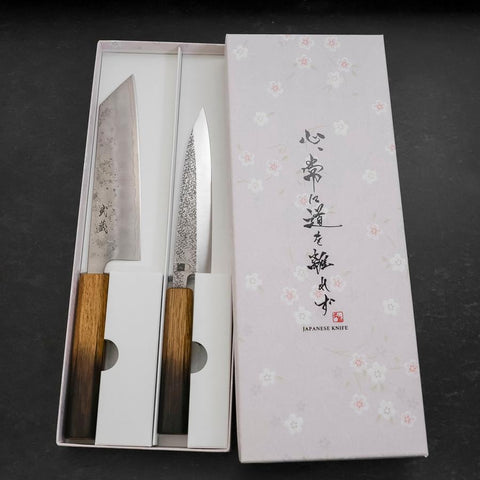 Bunka & Kaisaki Silver Steel #3 Vg-10 Nashiji Manico Yaki Urushi Sakura Set