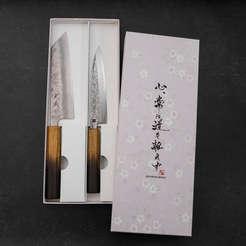 Bunka & Kaisaki Silver Steel #3 Vg-10 Nashiji Manico Yaki Urushi Sakura Set