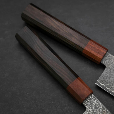 Bunka & Kiritsuke Petty VG-10 Damasco Manico Ebano Shitan Sakura Set
