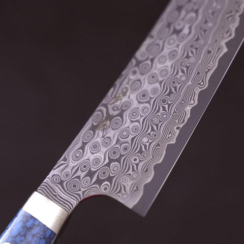 Bunka SG-2 Damascus Turquoise Blue Handle 170mm-[Musashi]-[Japanese-Kitchen-Knives]