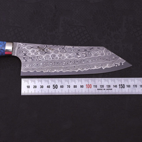 Bunka SG-2 Damascus Turquoise Blue Handle 170mm-[Musashi]-[Japanese-Kitchen-Knives]