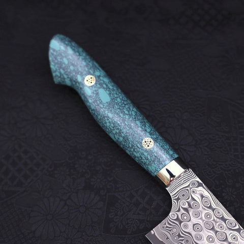 Bunka SG-2 Damascus Turquoise Green Handle 170mm-[Musashi]-[Japanese-Kitchen-Knives]