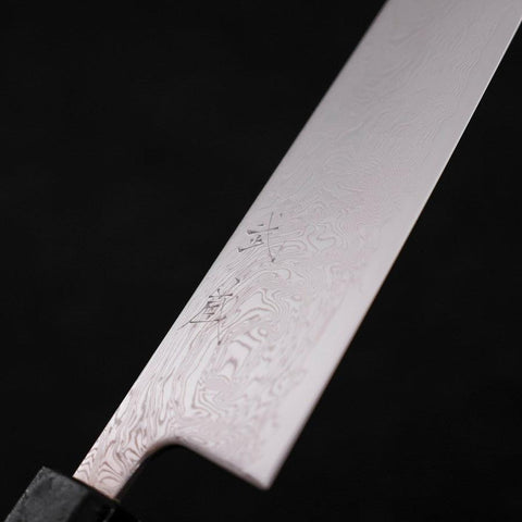 Bunka SLD Wave Nickel Damascus Black Ishime Handle 170mm-[Musashi]-[Japanese-Kitchen-Knives]