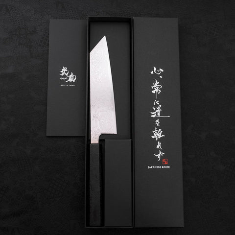 Bunka SLD Wave Nickel Damascus Black Ishime Handle 170mm-[Musashi]-[Japanese-Kitchen-Knives]