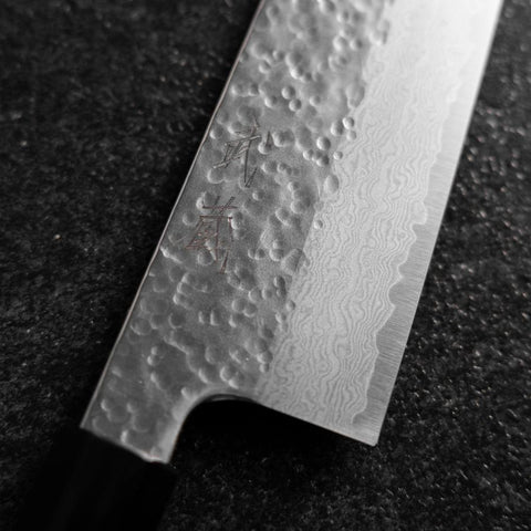 Bunka SPG Strix Tsuchime Damascus Buffalo Walnut Handle 165mm (6.5”)-[Musashi]-[Japanese-Kitchen-Knives]